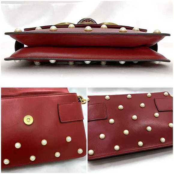 Gucci Broadway 2way Bag Leather Red Bee - Picture 7 of 10
